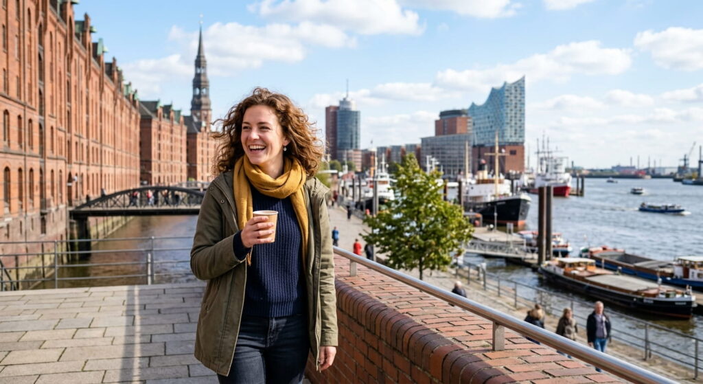 glückliche Frau in Hamburg pauline-hamburg.de Sidebar